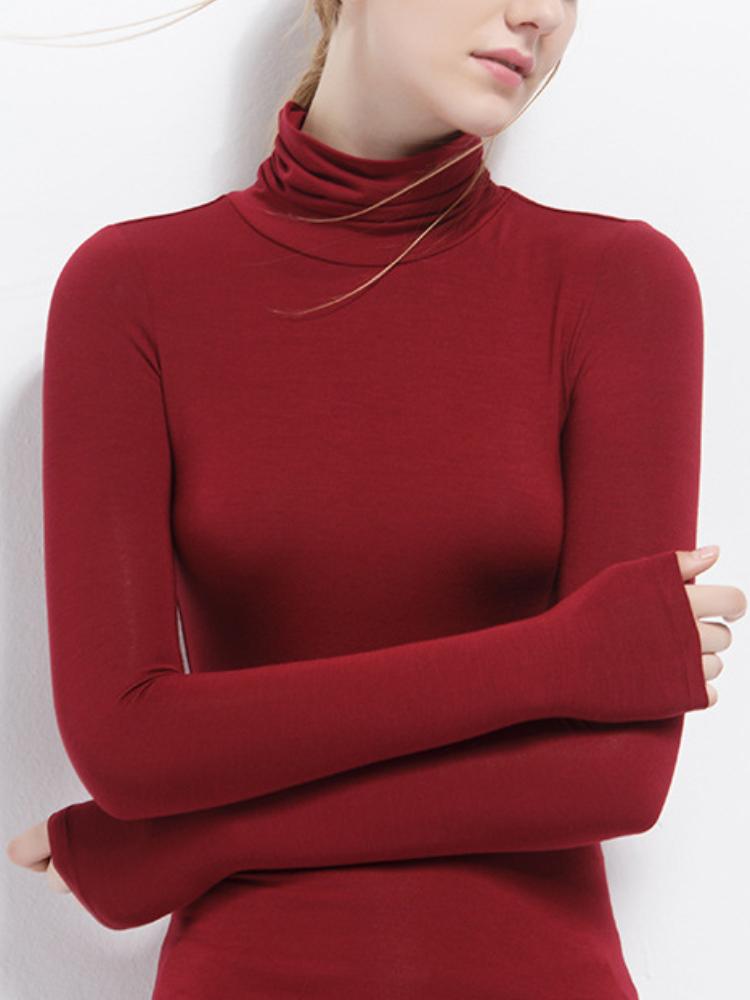 Весенне-осенний пуловер, сексуальный однотонный женский тонкий топ с длинными рукавами, женская водолазка, базовая рубашка, топы, уличная одежда