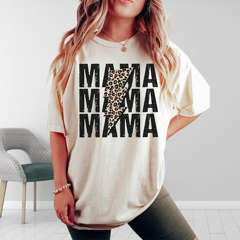 Женская летняя футболка с принтом Mama, футболки с коротким рукавом, повседневные топы с принтом