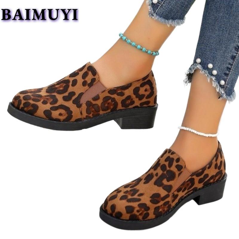 Модные повседневные туфли из замши с леопардовым принтом, женские туфли на платформе, толстые каблуки, зимние короткие, плюшевые, теплые, 2025 года, трендовое платье для прогулок в стиле челси Zapatos