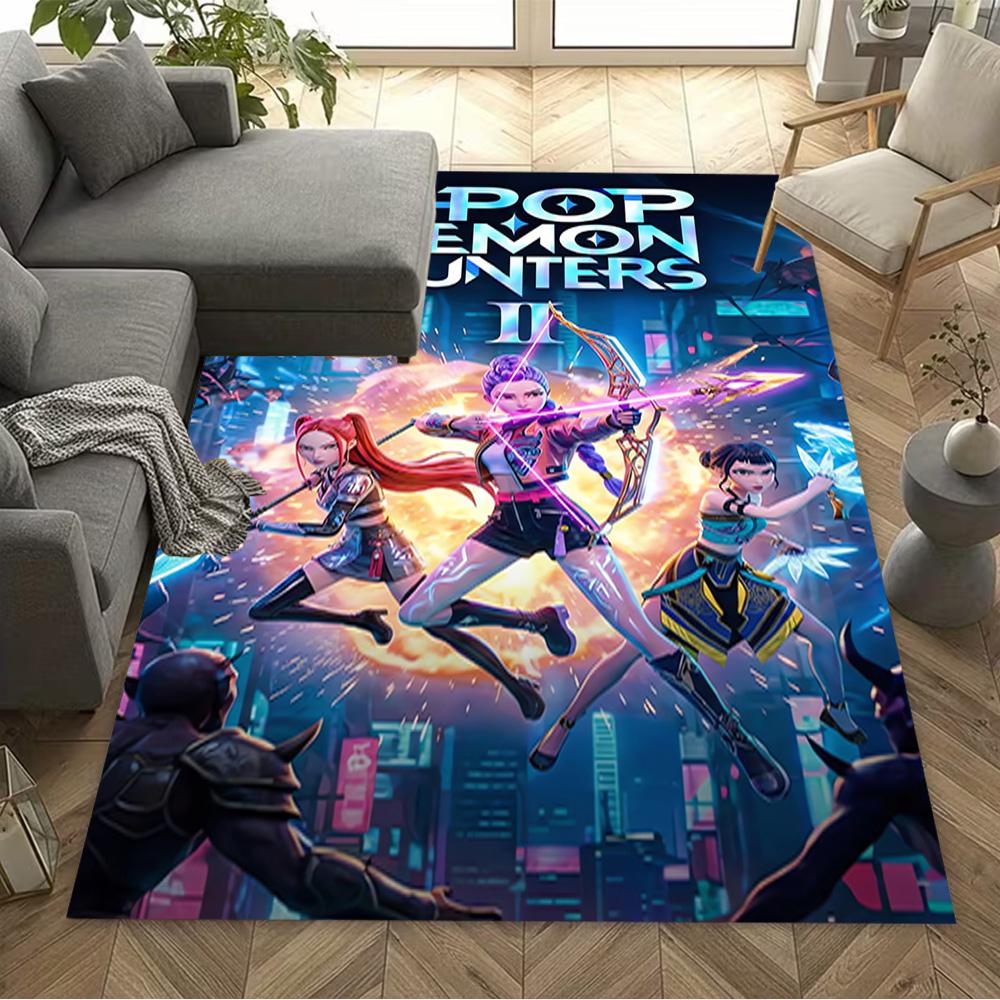 1pc k-pop demon hunters rug home carpet design for bedroom gift
