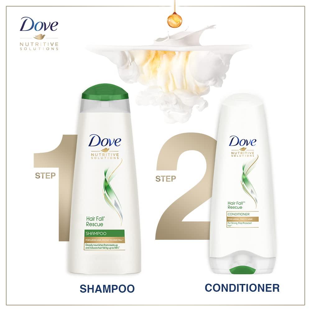 Dove Hair Fall Rescue Shampoo 650 Ml, For Damaged Hair, Hair Fall Control for Thicker Hair - Mild Daily Anti Hair Fall Shampoo