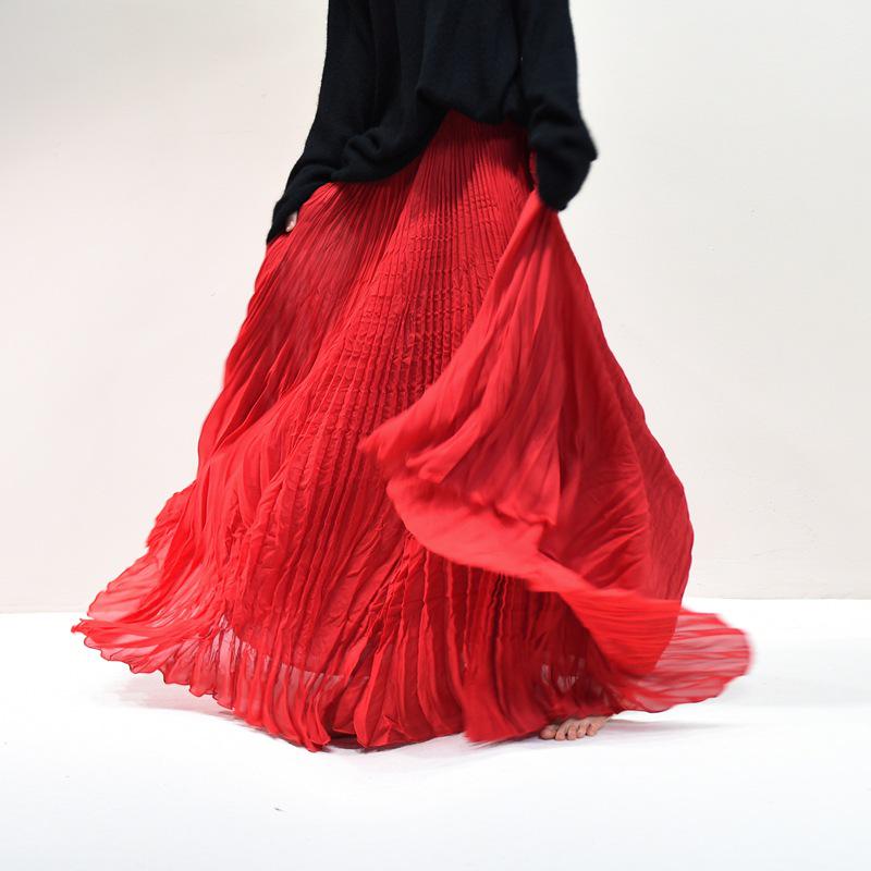 Женская элегантная шифоновая юбка А-силуэта средней длины с подолом шириной 6 метров для Весны/Лета 2025