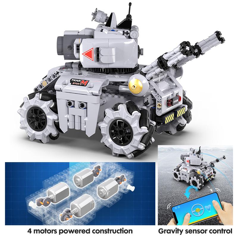 Cada City Military Technical APP Remote Control Electric Tank Building Blocks MOC Off-road RC Racing Car Bricks Toys