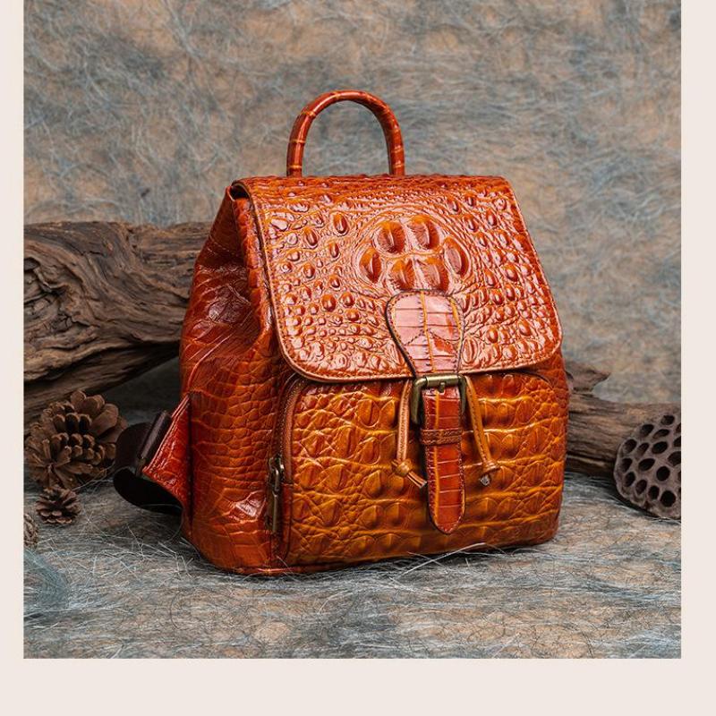 Johnature Винтажный женский рюкзак из натуральной кожи с тиснением под крокодила, многоцелевые дорожные сумки из воловьей кожи для отдыха