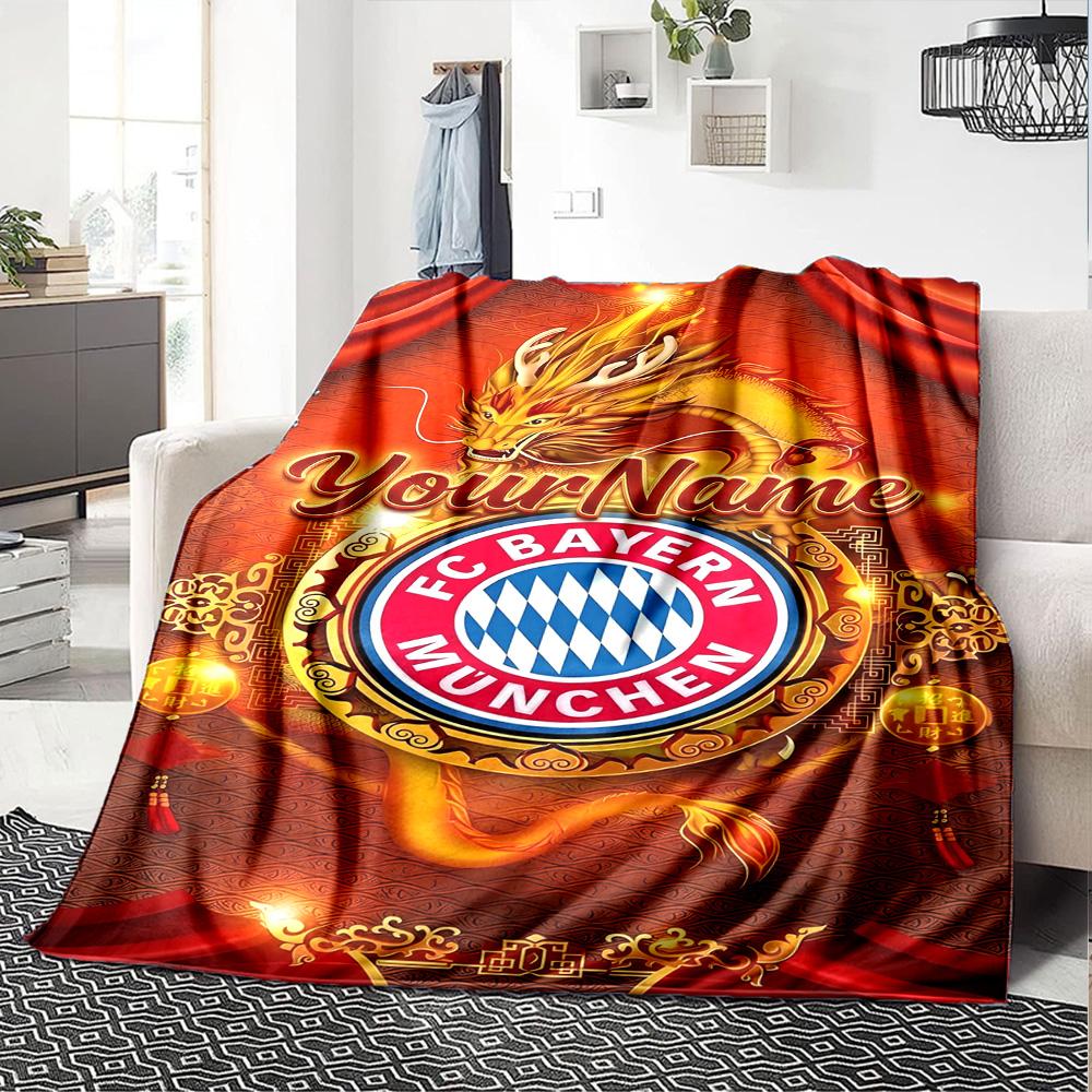 Bayern Munich Customize Your Name Blanket Cozy Customizable Blanket Soft Warm Cozy Versatile for Couch Nap Chair Home Decor Four Seasons Universal