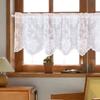 Fashion White Lace Short Curtain Tassel Small Fresh Tulle Window Half Curtains Cabinet Drapes for Home Deco