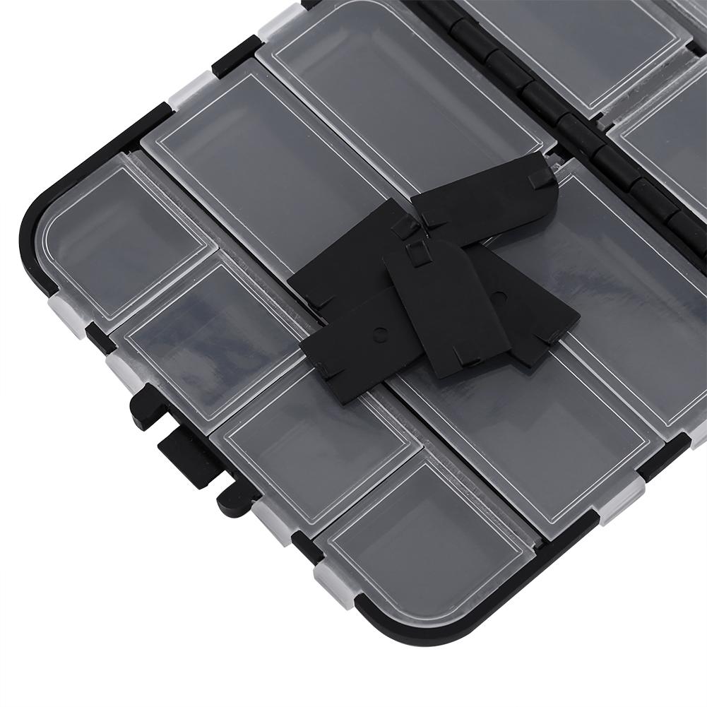 Black 26 Individual Compartments Portable Fishing Baits Durable Plastic Storage Box