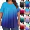 Women's Fashion Casual Print Round Neck Short Sleeve Top Womens Plus Size Tops