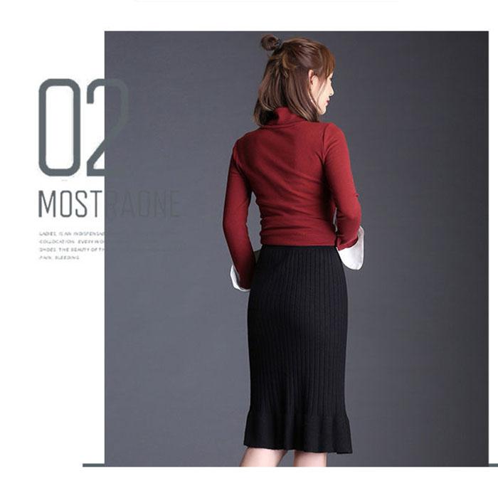 Женская трикотажная юбка-русалка, осень-зима, эластичная трикотажная облегающая юбка с высокой талией, женская юбка-карандаш