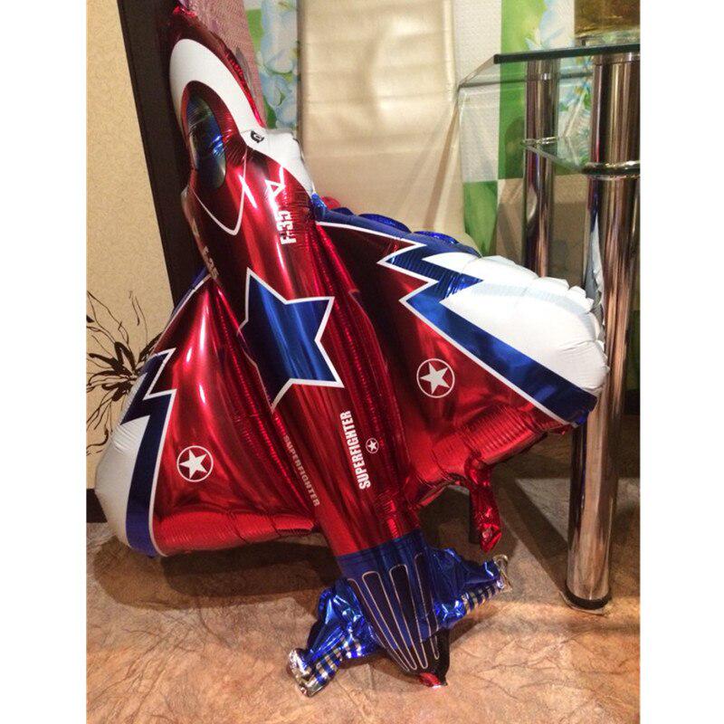 Giant 87*93cm Fighter Plane Balloon Foil Helium Cartoon Plane Balloons for Kids Birthday Party Decor ADM