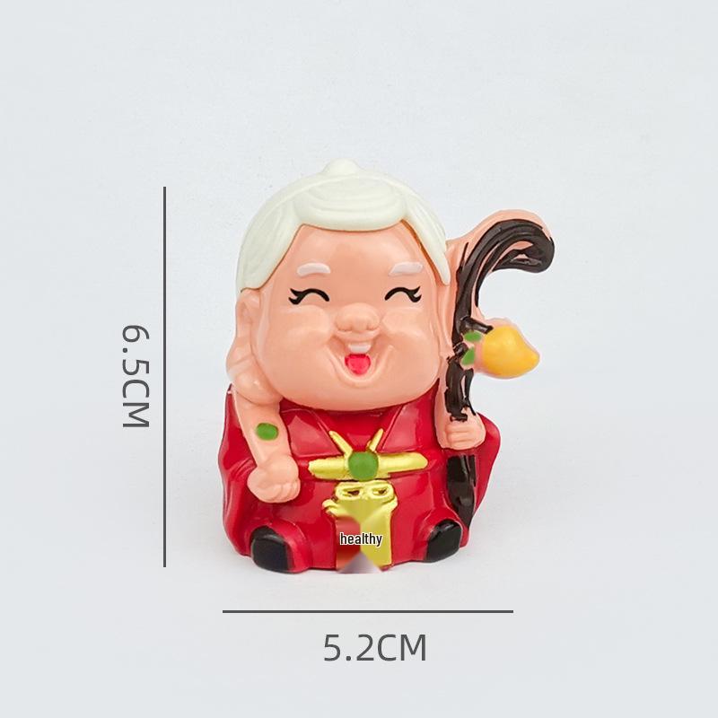 Топпер для торта на День Рождения Бога Долголетия Бабушки с веером из цветов сливы