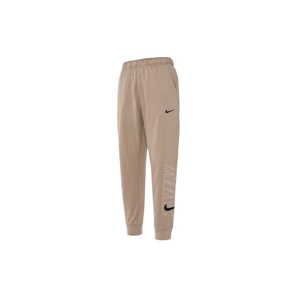 Nike Therma-Fit Elastic Waistband Cuffed Knit Joggers With Logo Men Joggers Khaki FB6893-247