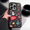 Leather Soft Tpu Cartoon Merry Christmas Gifts Phone Case for iPhone 16 Pro 15 14 13 12 Pro Max 11 Solid Color Matte Shockproof Slim Cover Coque