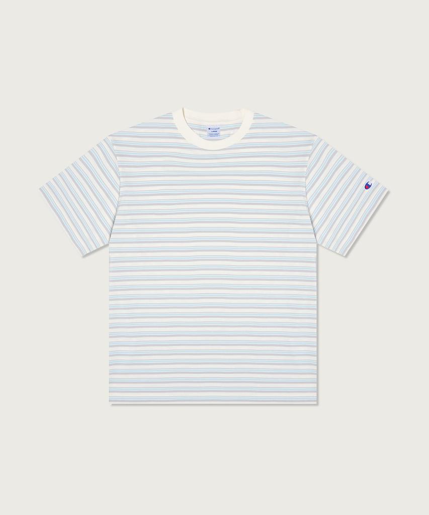 CHAMPION Striped T-Shirt Ecru