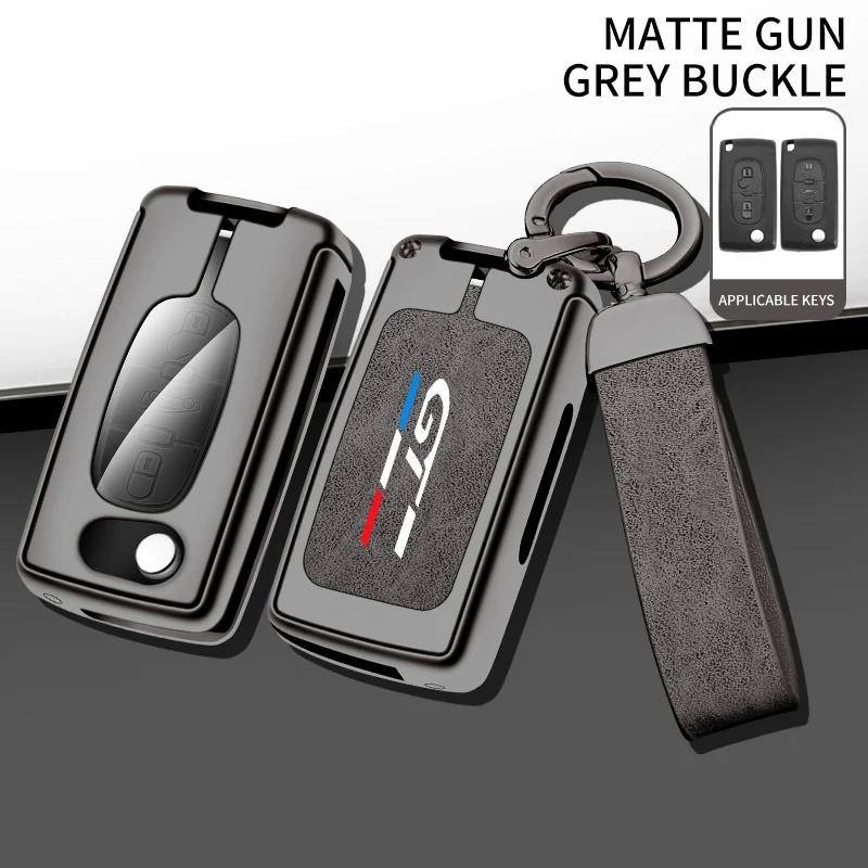 Автомобильный чехол для ключей из цинкового сплава для Peugeot GTLine 207 307 407 208 308 408 508 2008 3008 4008 5008 RCZ Автомобильный брелок для ключей Металлический корпус ключа