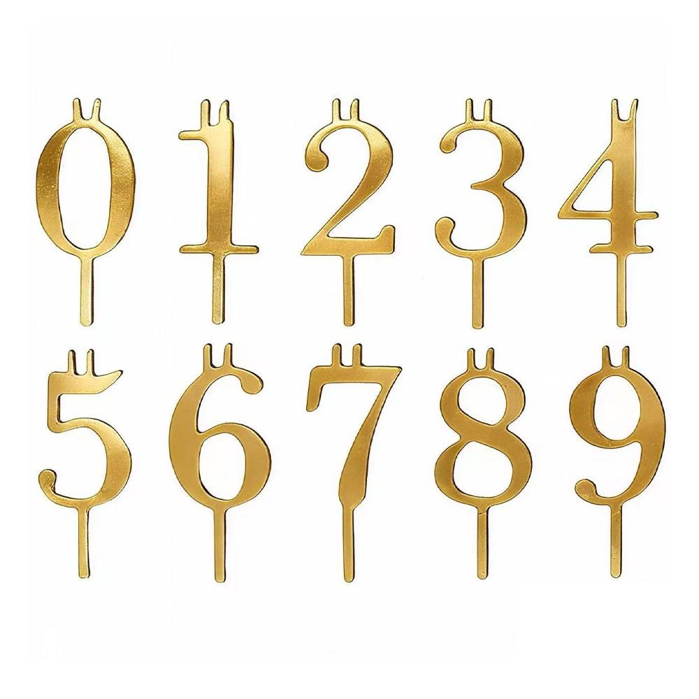 Stainless Steel Number Birthday Candle Holder Reusable Cake Candlestick Anniversaries Event