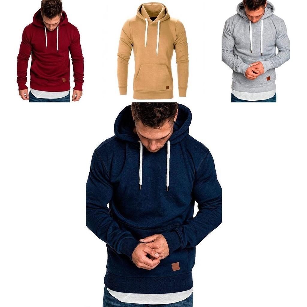 Hoodies Hooded Mens Sweatshirt Sweater Jumper Comfy Pullover Outwear Coat Tops