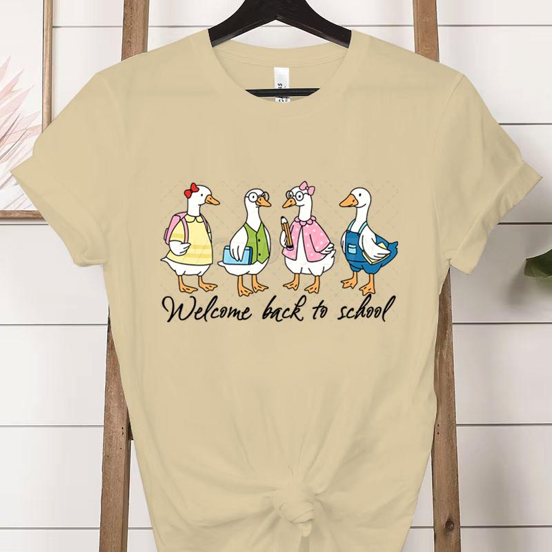 Welcome Back To School Duck TShirt Cute Teacher Shirt Unisex Tee BacktoSchool Outfit Gifts Funny Gift for Teachers Clothes