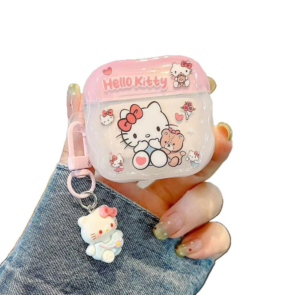 Cute Hello Kitty KT earphone case for Apple AirPods 1 /1 generation cartoon KT bear pro1 earphone case