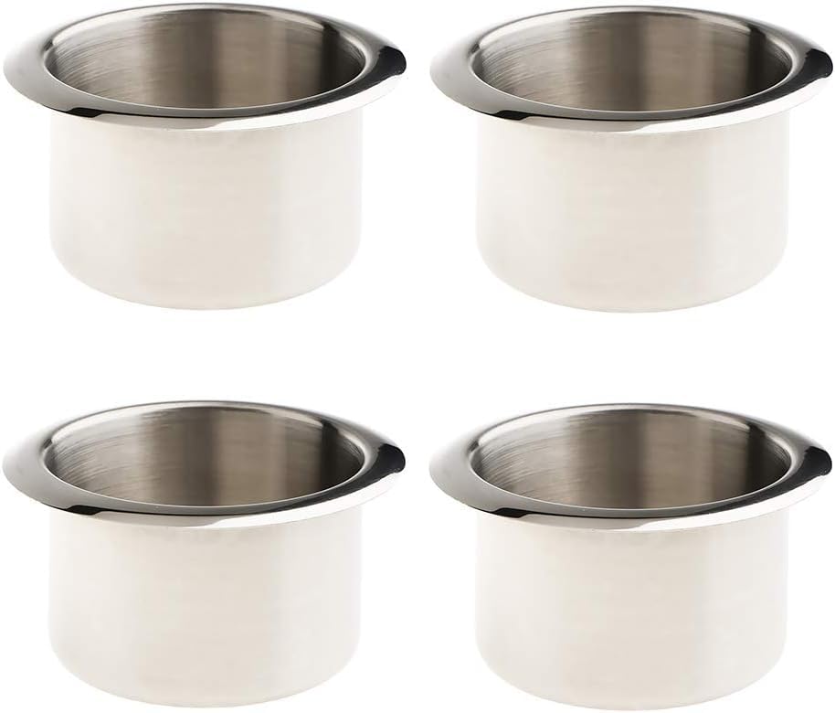 Stainless Steel Cup Drink Holder Polish for Marine Auto Truck Camper RV Pack of 4