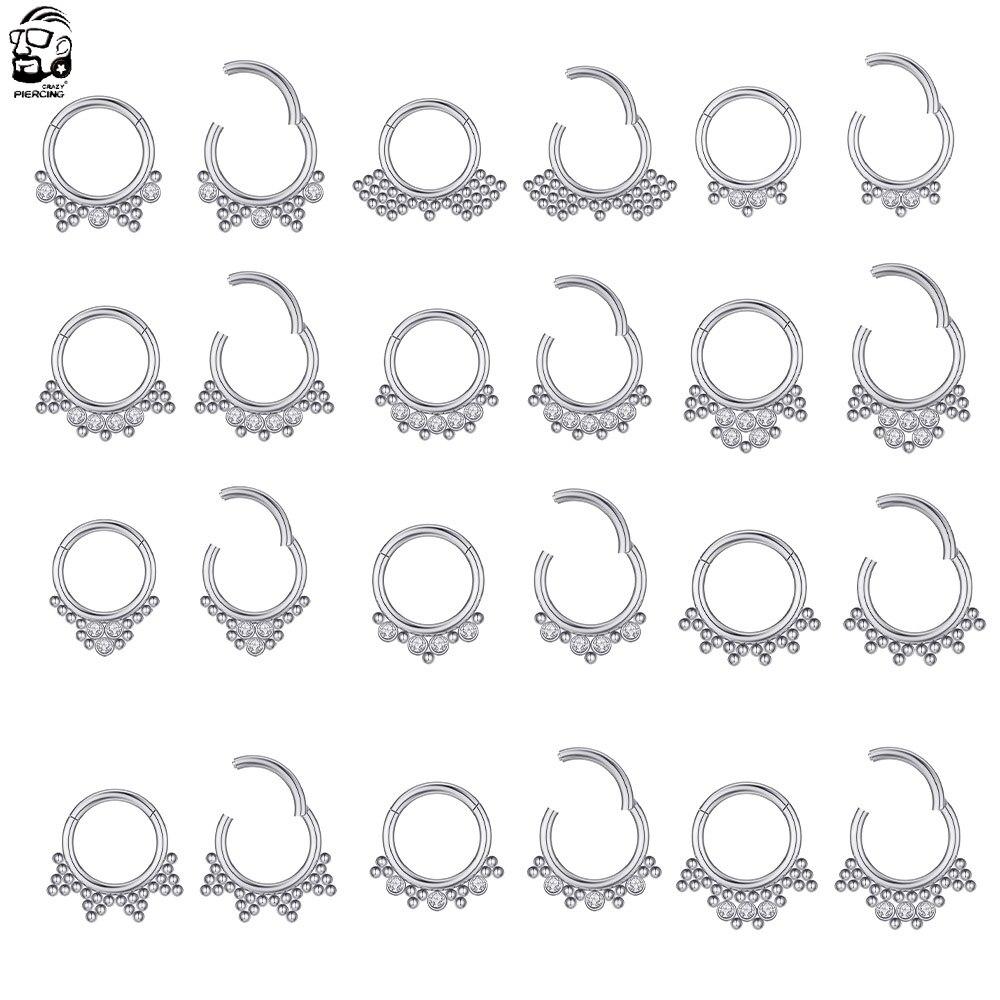 1 шт., кольца с мультикристаллами для перегородки носа, модные серьги в богемном стиле в индийском стиле, Нариз-кликер, спираль для носа, хрящ, серьги для пирсинга