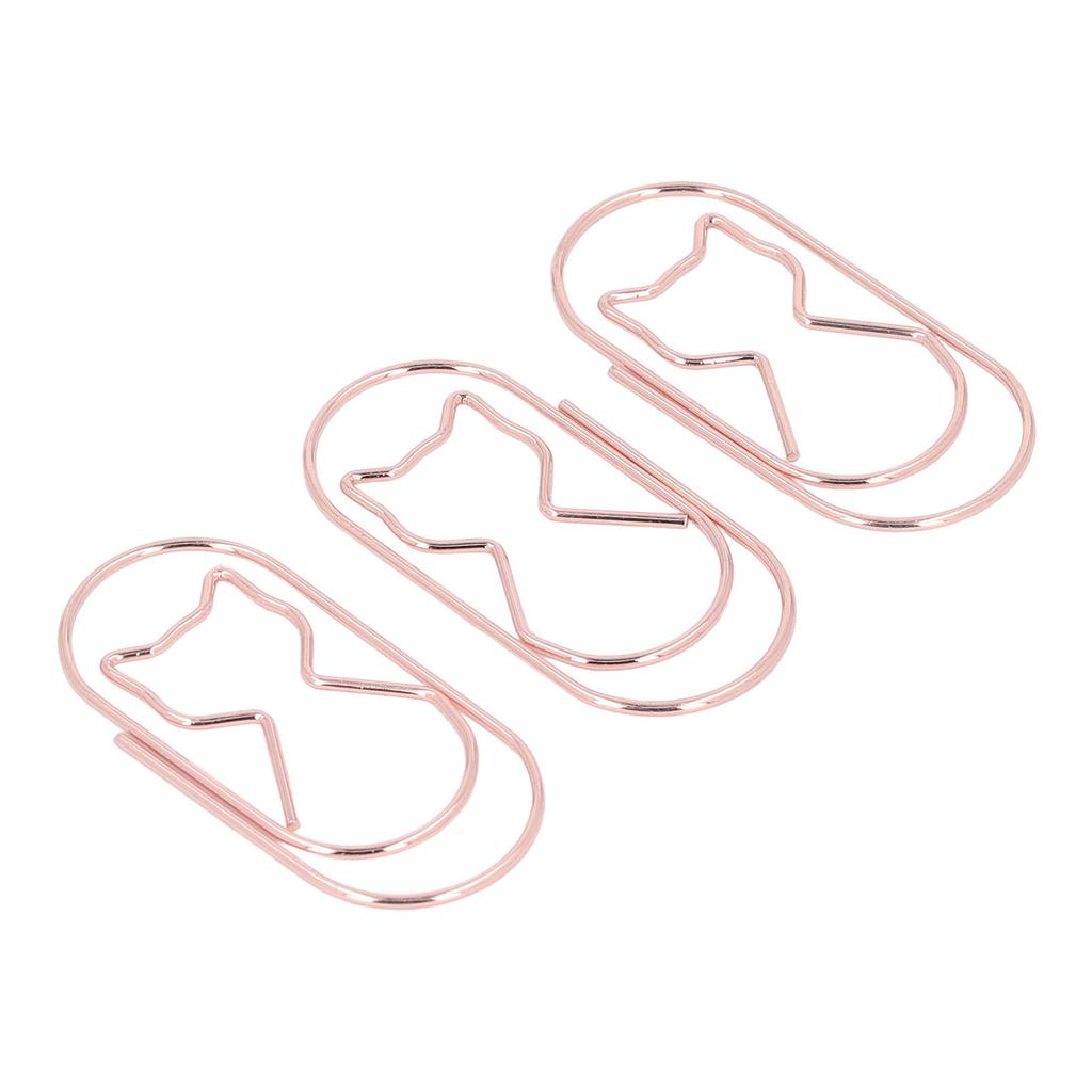 4 Box Cute Cat Paper Clip Fun Shaped Plated Paper Clamp Book Clips Wire Book for File Classification