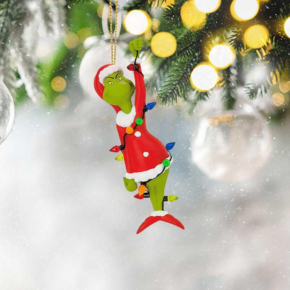 6шт Гринч елочные украшения висит акриловый 2D орнамент кулон партии