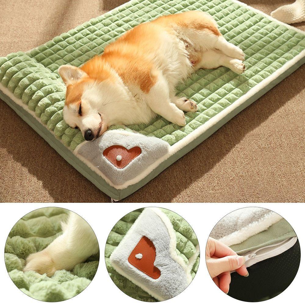 Утолщенный Теплый Коврик для Собаки Удобный Спальный Коврик Съемный Пух Кровать для Питомца Товары для Питомцев