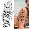 Women Sexy Temporary Tattoo Stickers Black Roses Pattern Full Flower Design Used for Arm Body Art Big Large Fake Tattoo Stickers