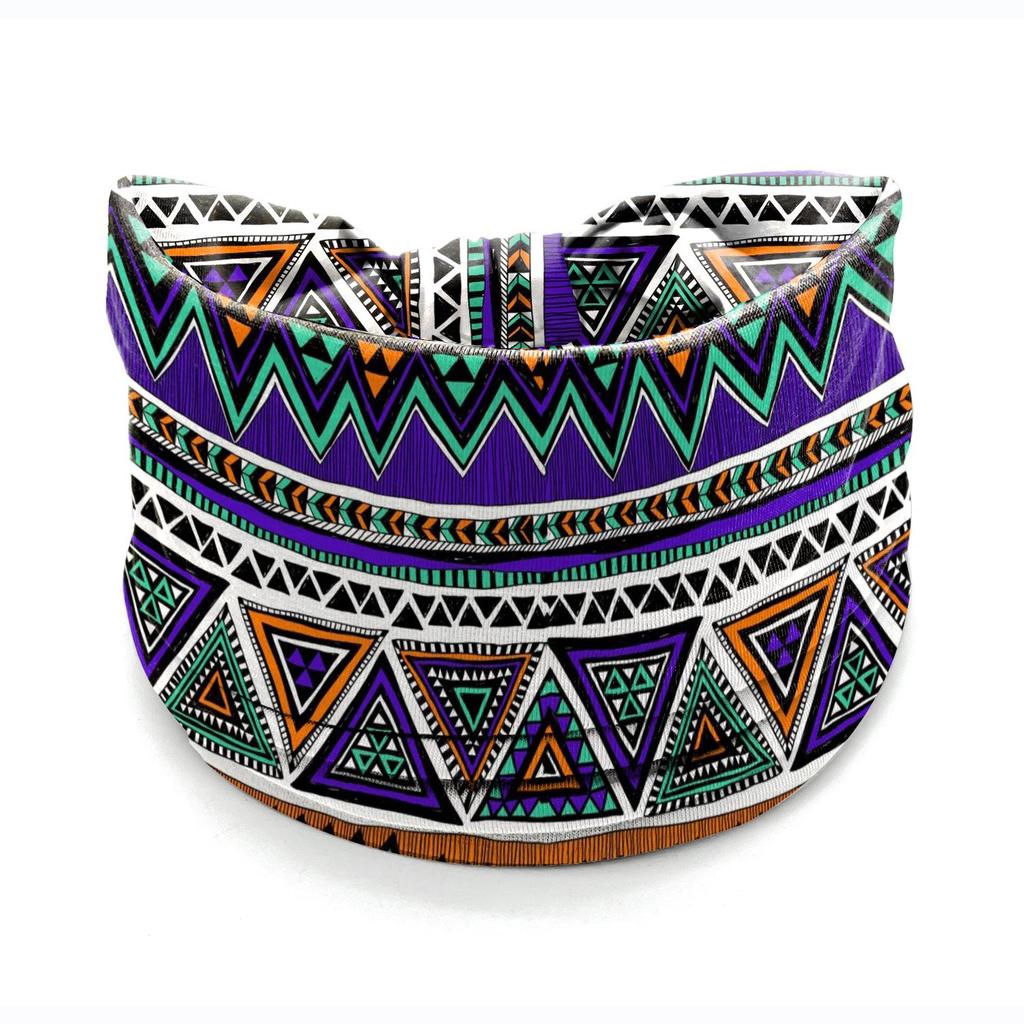 Bohemian African Ethnic Print Knotted Yoga Headband – Wide Elastic Women's Hair Accessory