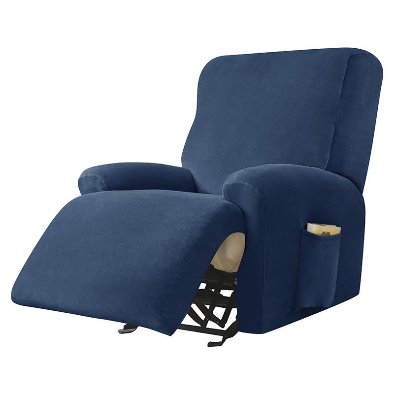 1 2 3 4 Seater Velvet Recliner Sofa Cover Split Design Relax Sofas Slipcover Lounge Armchair Covers with Side Pocket Home Decor