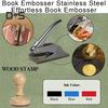 Book Embosser Hand Operated Embosser Stamp Stainless Steel Embossing Tool for Paper Cardboard Leather DIY Craft