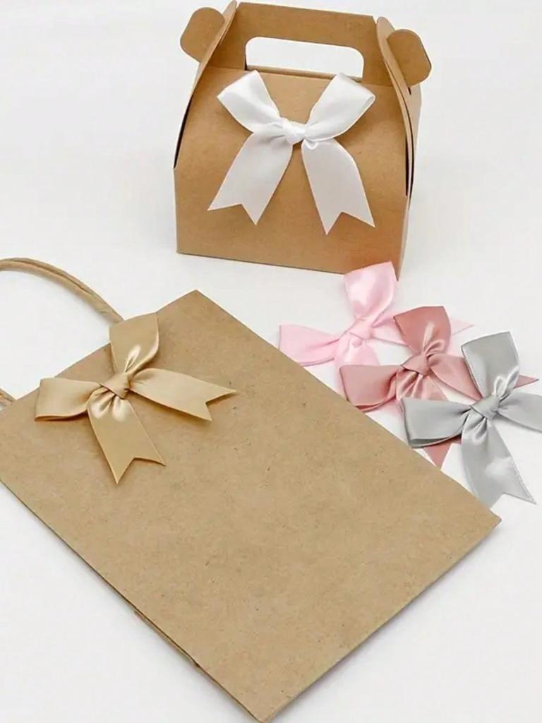 50 шт., ленточный бант, ремесленный бант, розовый, белый, цветочный, подарочная завязка, свадебное украшение, бант, бант своими руками, украшение для вечеринки по случаю рождения, украшение для выпечки