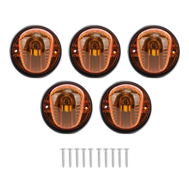 Top Clearance Running Light Waterproof 12V Amber Lens Cab Marker Light Fit Enhanced Visibility for Yacht for RV