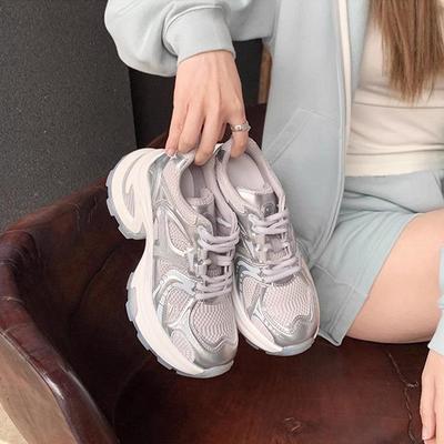 Женские кроссовки из коровьей кожи в стиле «виноградная мама»: Увеличение роста на 7,5 см, Легкий вес, Дышащая сетка, Толстая подошва.