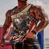Lion Pattern Fashion Men's Vest Summer Casual Breathable Refreshing Gym Exercise T-Shirt Vest New Men's Running Sports