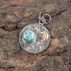 Blue Copper Turquoise Handmade Gemstone Pendant, 925 Solid Sterling Silver Pendant Everyday Jewelry, Gift For Her