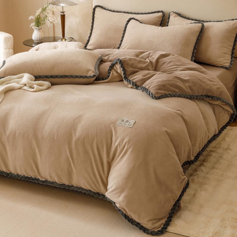 Зимнее молочное бархатное одеяло Пододеяльник Постельное белье Утолщенное покрывало на кровать Покрывало на двуспальную кровать Королевский размер Покрывало для одеяла Постельное белье