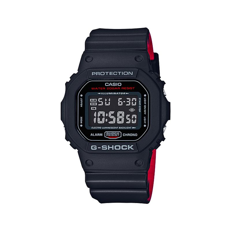 Casio Индивидуальные часы модифицированная серия водонепроницаемые и ударопрочные Кварцевые стальной ремешок тот же стиль для мужчин и женщин красный циферблат DW-5600HR
