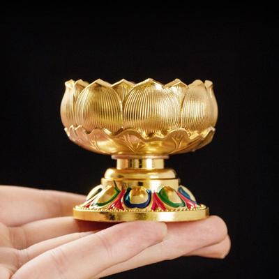 Металлический подсвечник Лотос для Буддийского алтаря или домашнего подношения