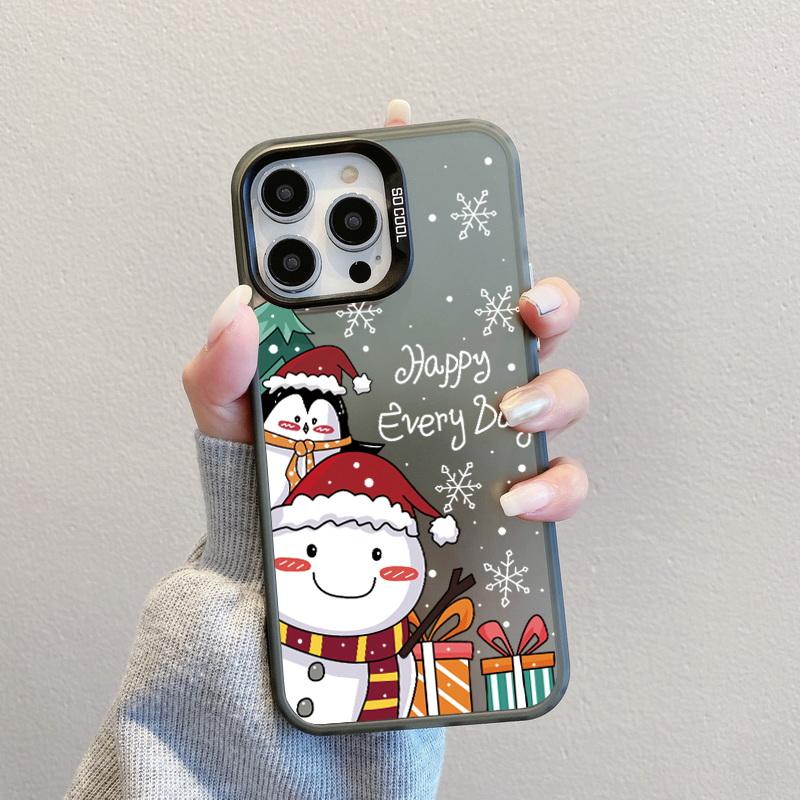 Рождественский лазерный чехол для телефона с астронавтом для iPhone 15 14 Pro Max 13 12 11 Samsung S23 S22 Ultra A54 A53 Противоударный задний чехол с рисунком оленя и Санта-Клауса