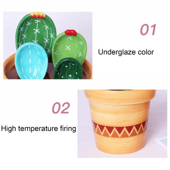 1 комплект милой мерной ложки в форме кактуса с прозрачными весами, многофункциональная керамическая ложка для еды, кухонный гаджет