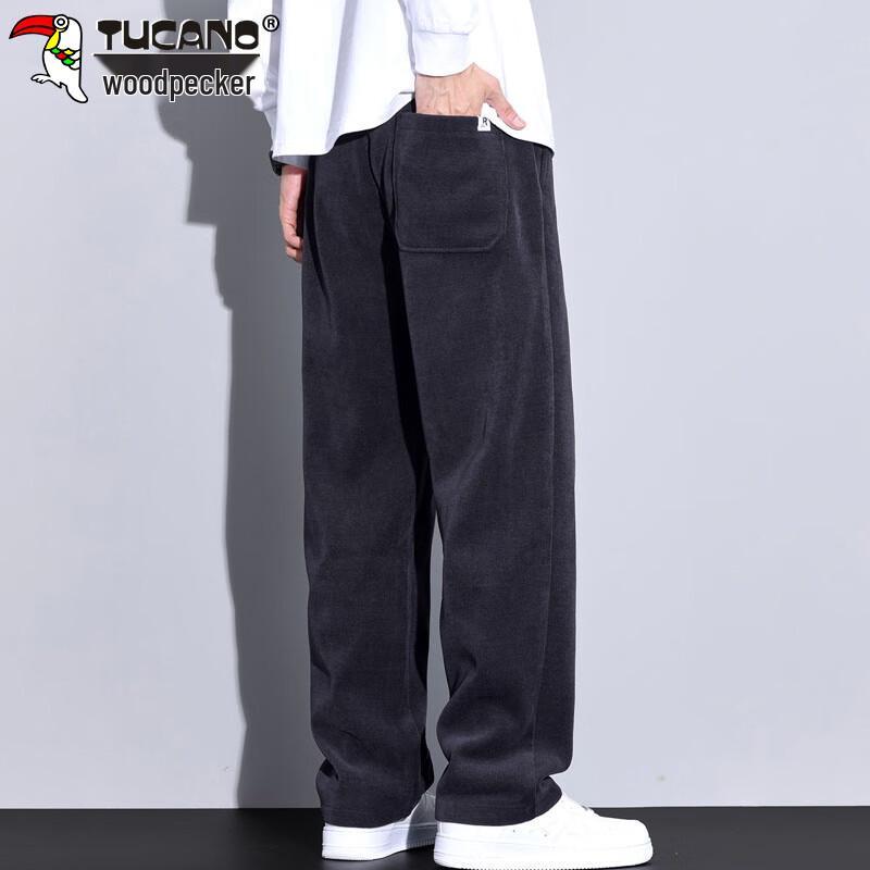 Tucano Мужские теплые вельветовые повседневные брюки широкого кроя