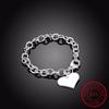 Luxury 925 Sterling Silver Bracelets Heart Charm Bracelet High Quality Men Women Fashion Silver Bracelet Fine Jewelry Mom Gift