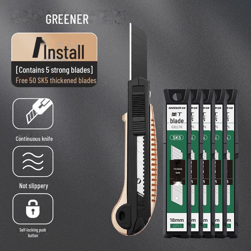 Green Forest Heavy-Duty All-Steel Utility Knife: Industrial-Grade, Thickened, Durable, Large Wallpaper & Paper Cutter