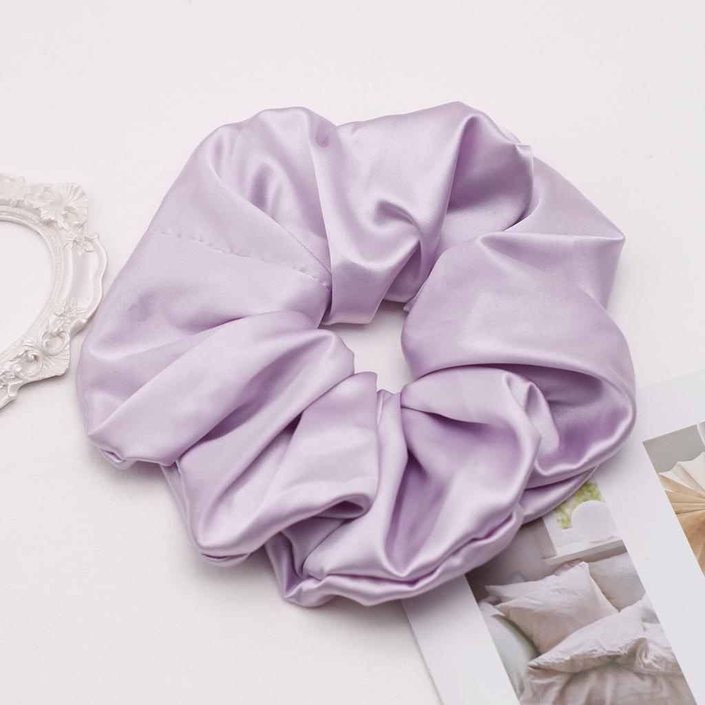 Lystrfac Stain Silk Oversize Scrunchies for Women Girls Solid Color Hair Rope Elastic Hair Band Hair Tie Hair Accessories