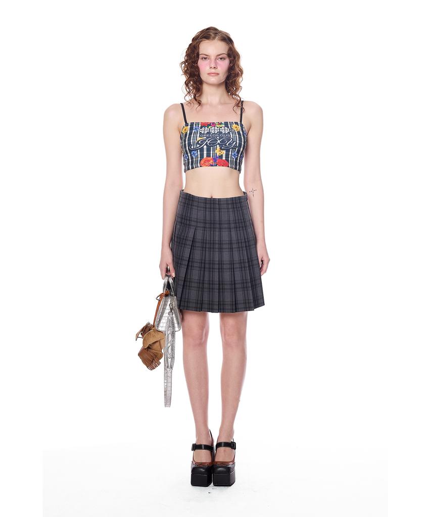 GREEDILOUS Plaid Pattern Pleated Skirt