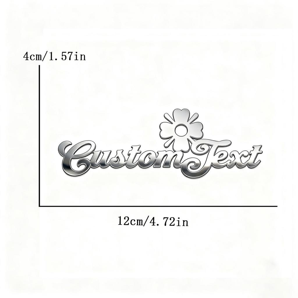 Stainless Steel Waterproof Custom Text Font 3d Metal Stickers Car Body Decal Creative DIY Decaration Silver Color Accessories