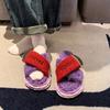 Модные женские модные плюшевые тапочки с римской пряжкой, осенне-зимние легкие тапочки с граффити для улицы и дома, на толстой подошве, теплые