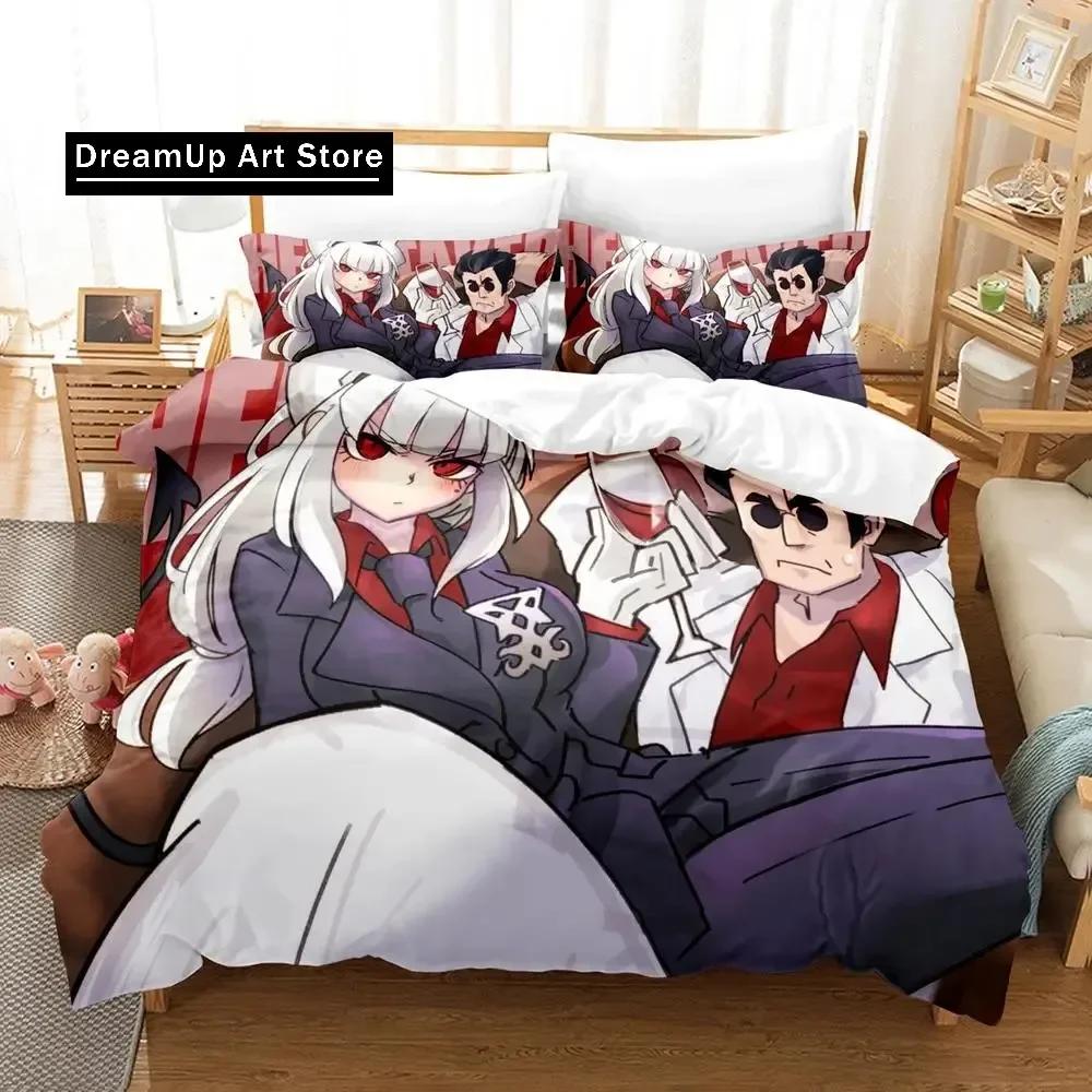 Комплект постельного белья Helltaker Single Twin Full Queen King Size Bed Set Aldult Kid Bedroom Duvetcover Sets Anime Parure de lit Bed